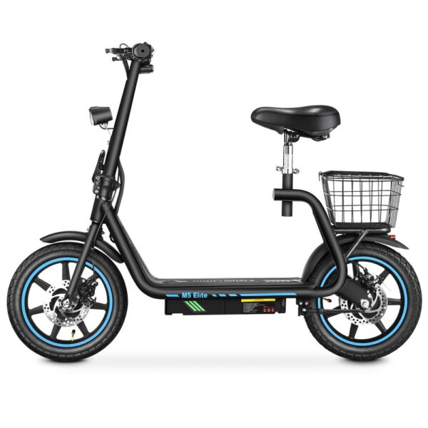1 BOGIST M5 ELITE – Honey Whale (Zimablue-Version), tragbares Mini-Elektromotorrad, 500W, 48V, 45 km Reichweite, 13,6Ah herausnehmbarer Akku, 14-Zoll-Reifen