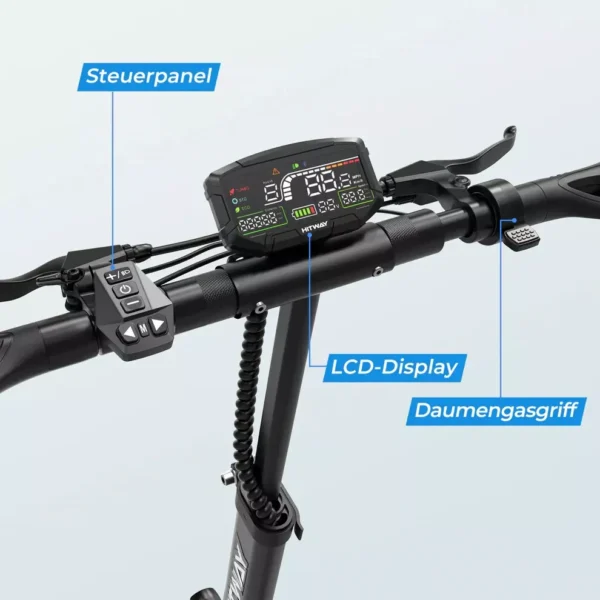 HITWAY H6 Straßenzugelassener ABE Elektroroller, 10 Zoll, 500W, 48V 15,6 Ah E-Scooter